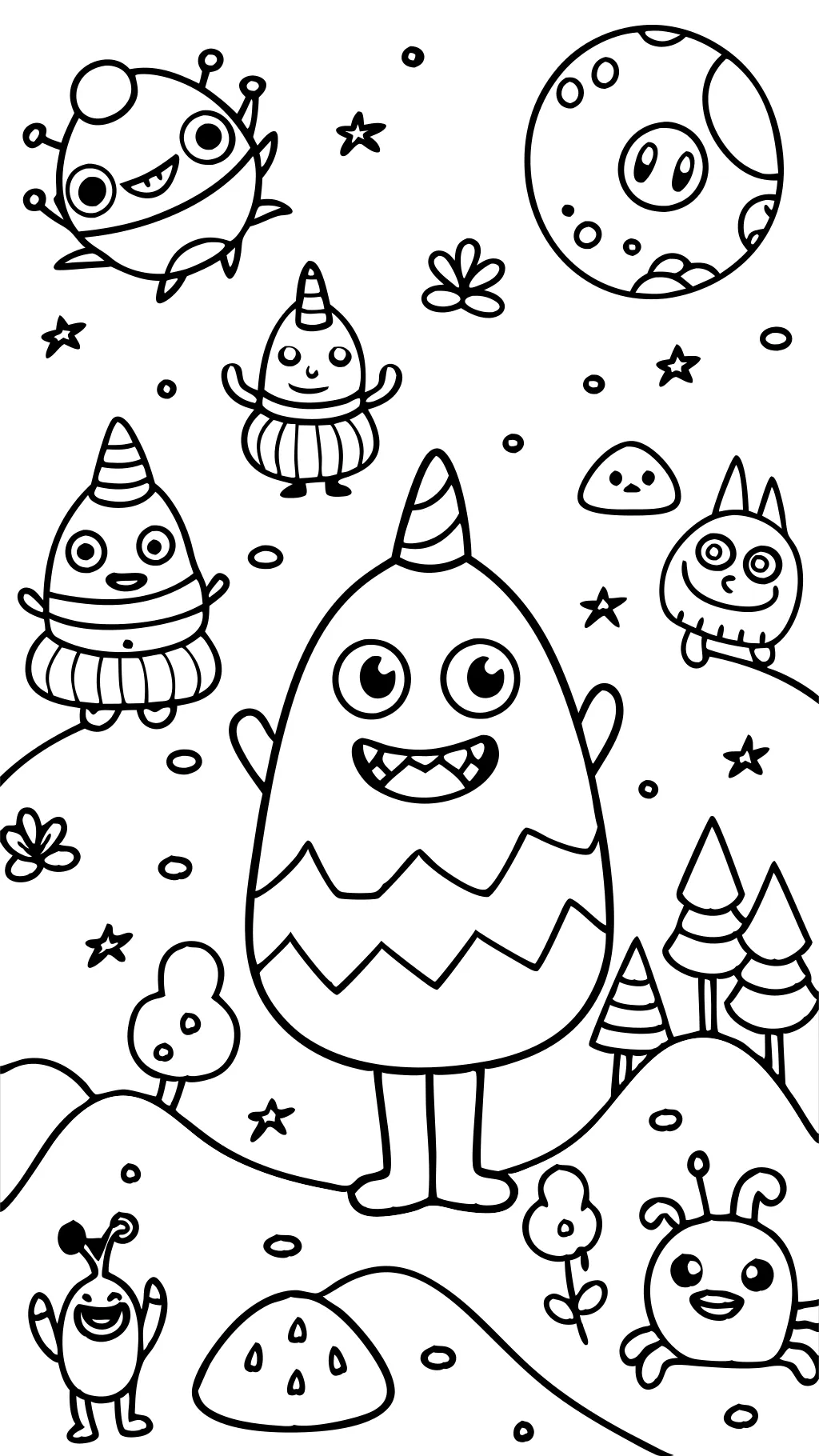 monsters coloring page